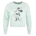 Seafoam - Front - Disney Womens-Ladies Minnie Mouse Crop Sweatshirt