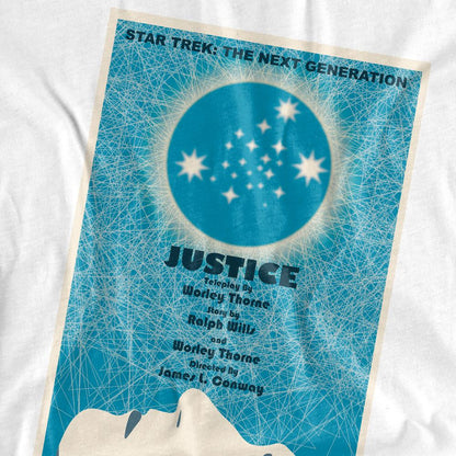 White - Back - Star Trek Unisex Adult The Next Generation Season 1 Episode 8 T-Shirt