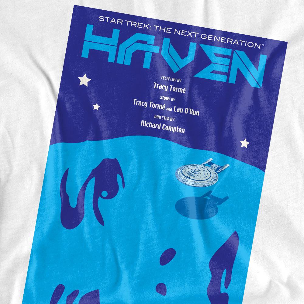 White - Back - Star Trek Unisex Adult The Next Generation Season 1 Episode 11 T-Shirt