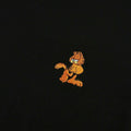 Black - Side - Garfield Mens Embroidered T-Shirt