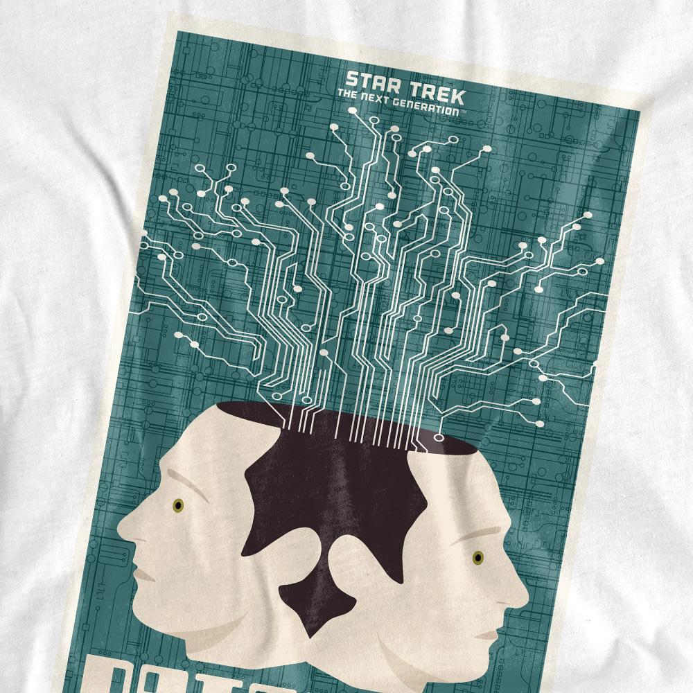 White - Back - Star Trek Unisex Adult The Next Generation Season 1 Episode 13 T-Shirt