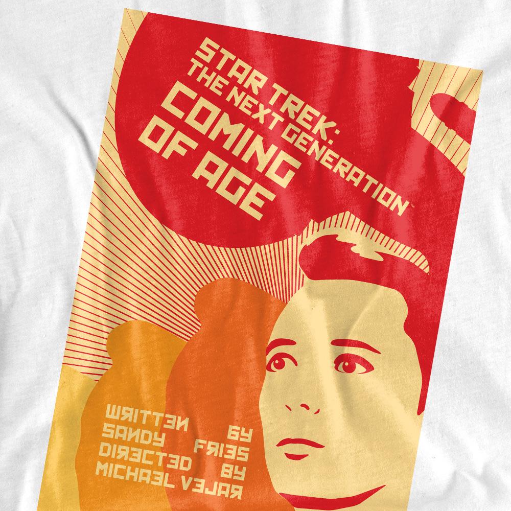 White - Back - Star Trek Unisex Adult The Next Generation Season 1 Episode 19 T-Shirt