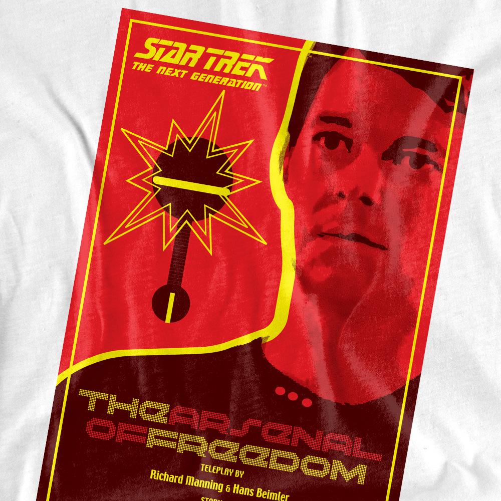 White - Back - Star Trek Unisex Adult The Next Generation Season 1 Episode 21 T-Shirt