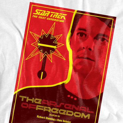 White - Back - Star Trek Unisex Adult The Next Generation Season 1 Episode 21 T-Shirt