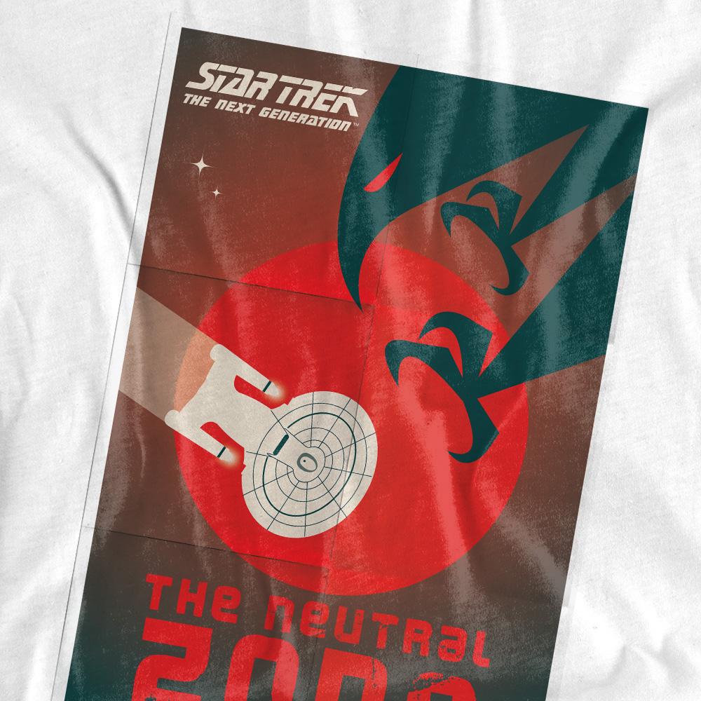 White - Back - Star Trek Unisex Adult The Next Generation Season 1 Episode 26 T-Shirt