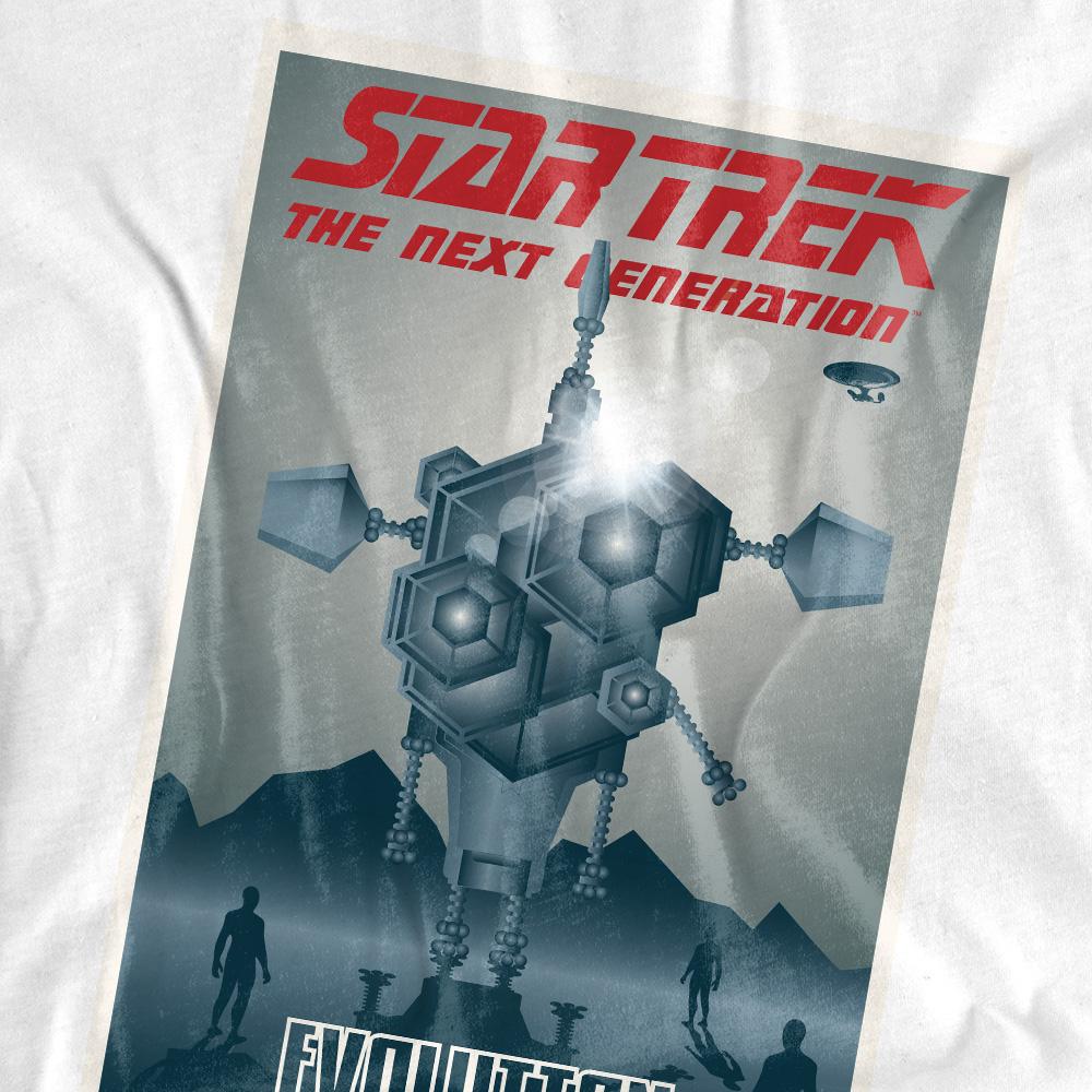 White - Back - Star Trek Unisex Adult The Next Generation Season 3 Episode 1 T-Shirt