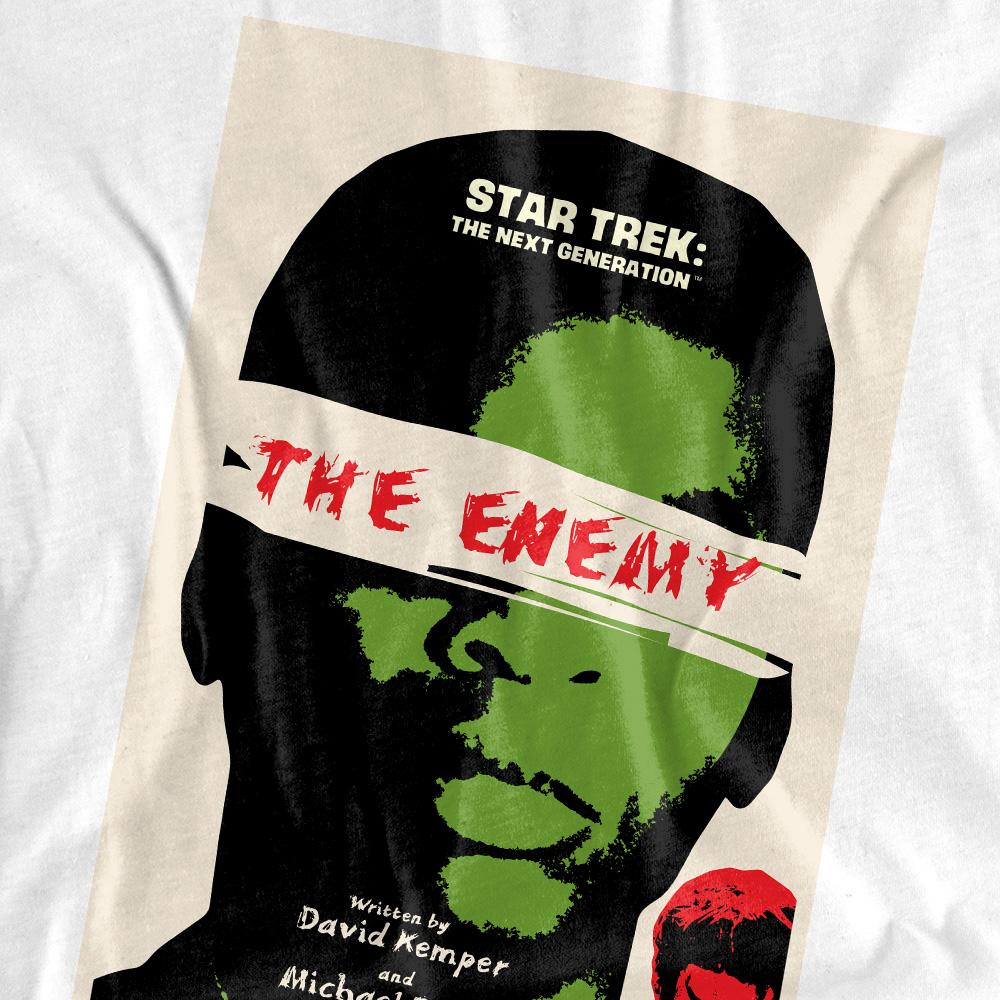White - Back - Star Trek Unisex Adult The Next Generation Season 3 Episode 7 T-Shirt