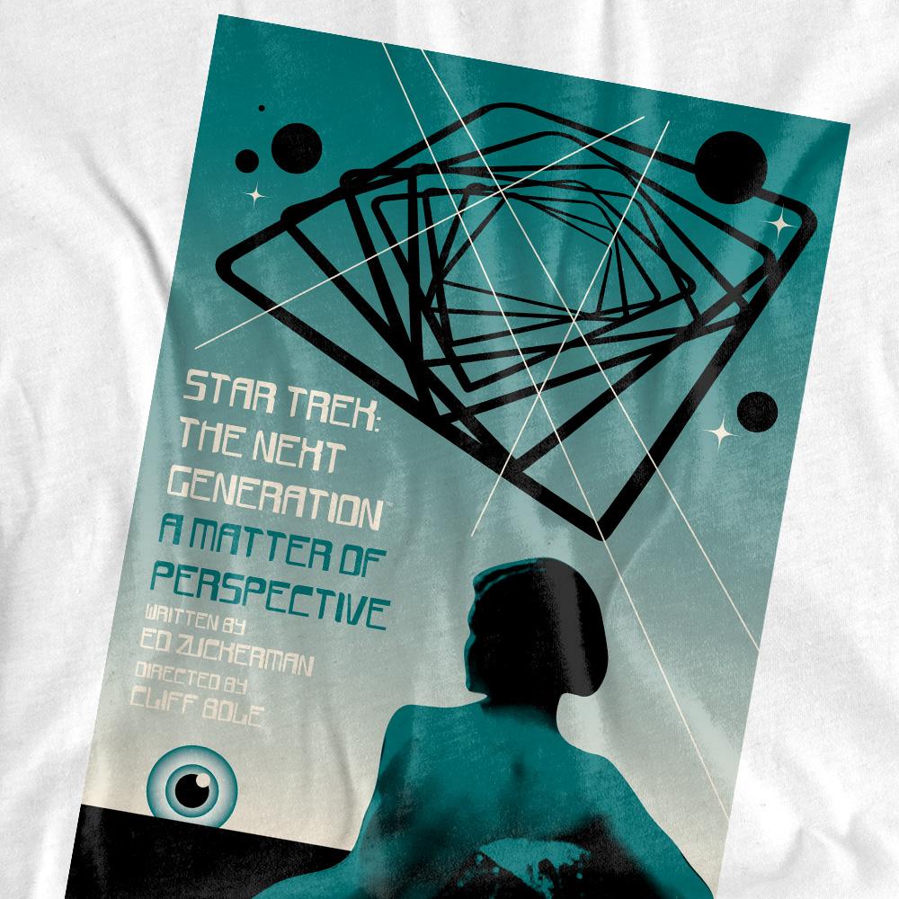 White - Back - Star Trek Unisex Adult The Next Generation Season 3 Episode 14 T-Shirt