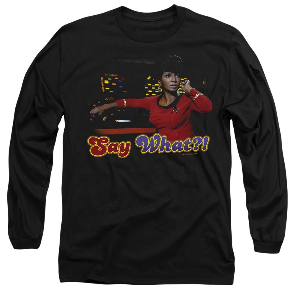 Black - Side - Star Trek Unisex Adult Say What T-Shirt