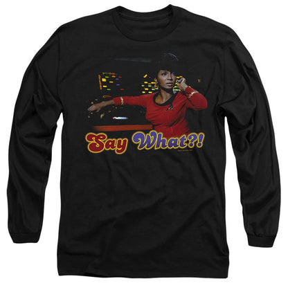 Black - Side - Star Trek Unisex Adult Say What T-Shirt