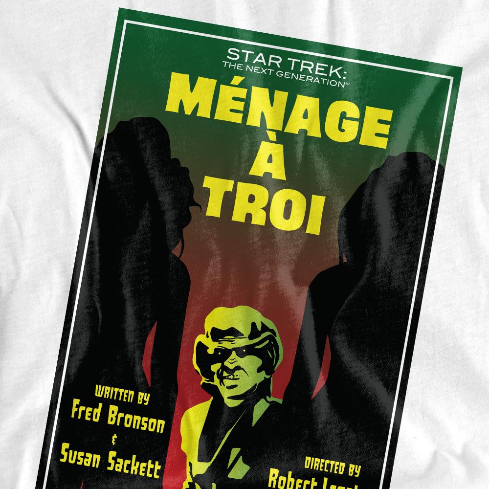 White - Back - Star Trek Unisex Adult The Next Generation Season 3 Episode 24 T-Shirt