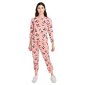 Pink-Black - Side - Disney Womens-Ladies Mickey Mouse Scribble Long-Sleeved Long Pyjama Set