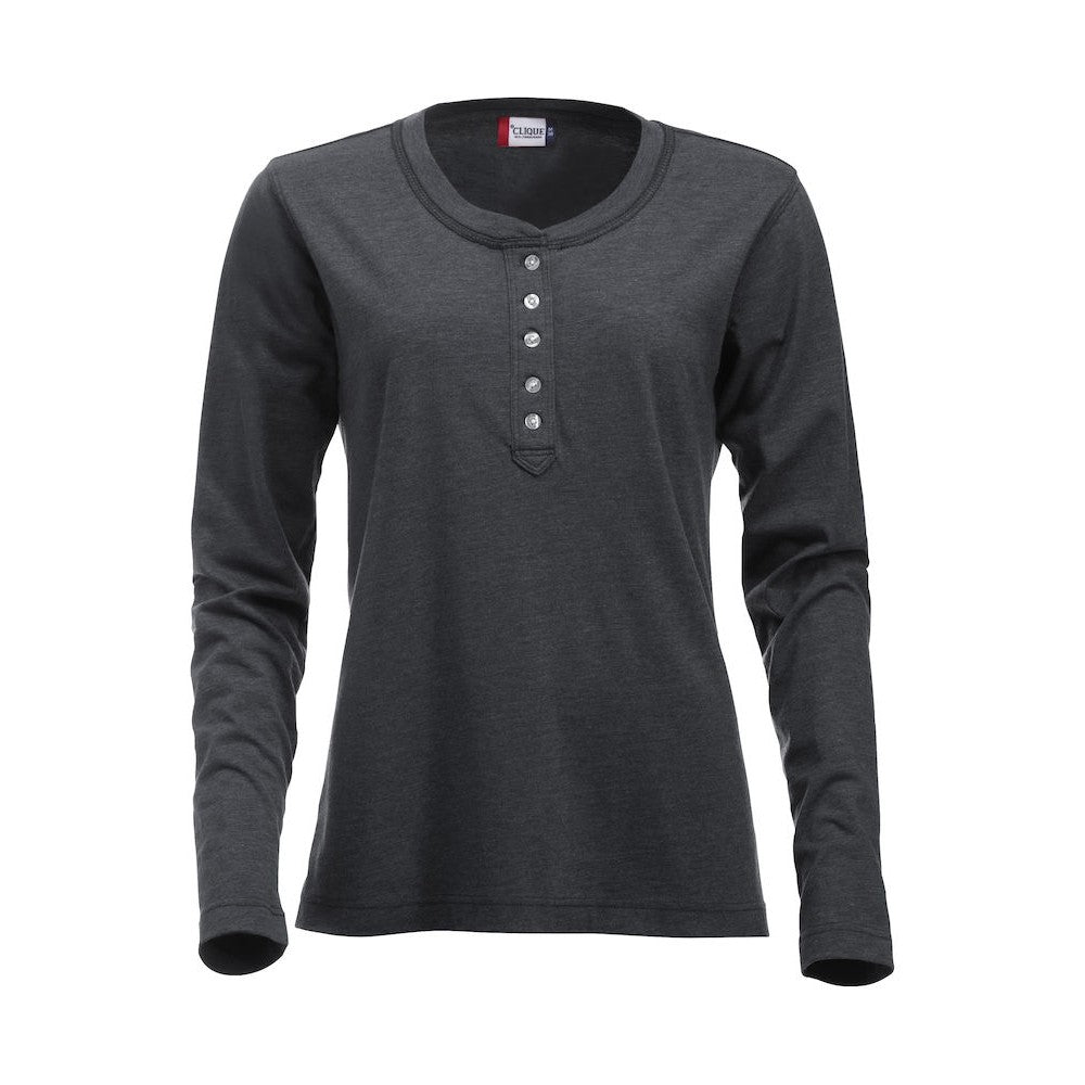 Anthracite - Front - Clique Womens-Ladies Orlando Melange Long-Sleeved T-Shirt