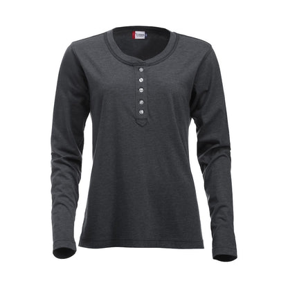 Anthracite - Front - Clique Womens-Ladies Orlando Melange Long-Sleeved T-Shirt