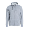 Grey Melange - Front - Clique Mens Basic Full Zip Hoodie