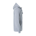Grey Melange - Side - Clique Mens Basic Full Zip Hoodie