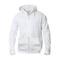 White - Front - Clique Mens Basic Full Zip Hoodie