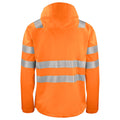 Orange-Black - Back - Projob Mens Reflective Waterproof Jacket