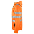 Orange-Black - Side - Projob Mens Reflective Waterproof Jacket