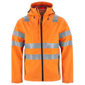 Orange-Black - Front - Projob Mens Reflective Waterproof Jacket