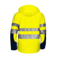 Yellow-Navy - Back - Projob Mens Functional Reflective Jacket