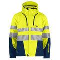 Yellow-Navy - Front - Projob Mens Functional Reflective Jacket