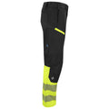 Yellow-Black - Side - Projob Unisex Adult Stretch Stripe High-Vis Work Trousers