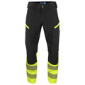 Yellow-Black - Front - Projob Unisex Adult Stretch Stripe High-Vis Work Trousers