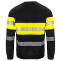 Yellow-Black - Back - Projob Mens Hi-Vis Work Sweatshirt