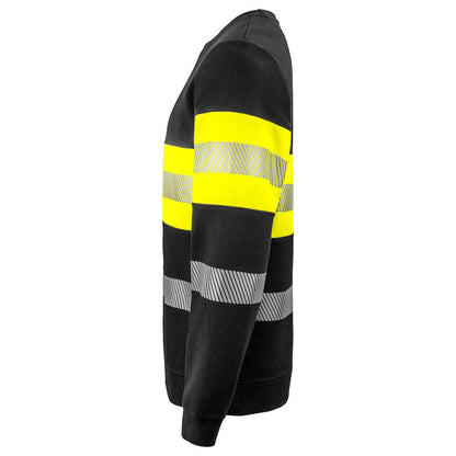 Yellow-Black - Lifestyle - Projob Mens Hi-Vis Work Sweatshirt
