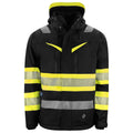 Yellow-Black - Front - Projob Mens Hooded Waterproof Hi-Vis Coat