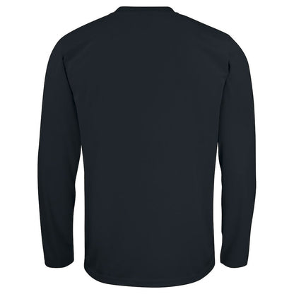 Black - Back - Projob Mens Plain Long-Sleeved T-Shirt
