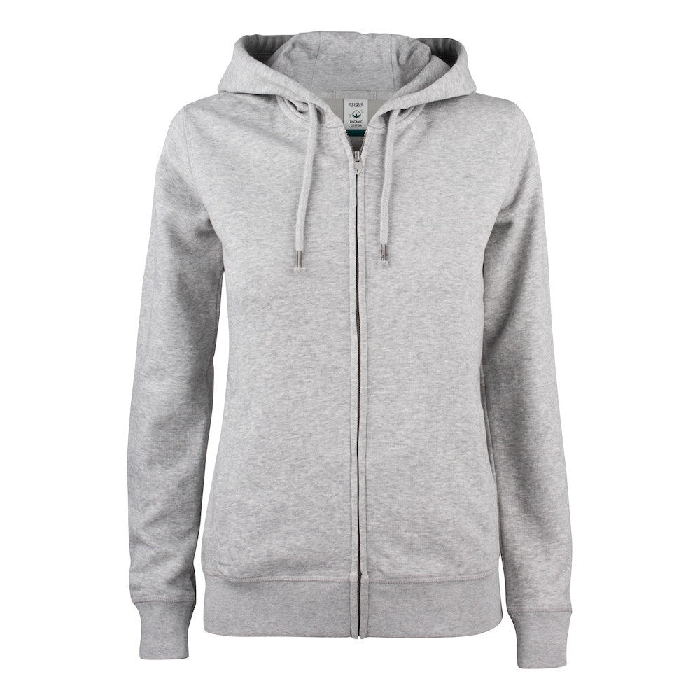 Grey Melange - Front - Clique Womens-Ladies Premium Full Zip Hoodie