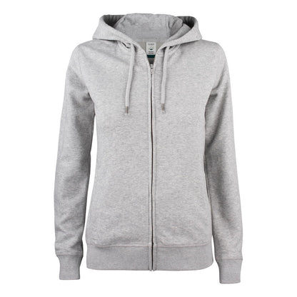 Grey Melange - Front - Clique Womens-Ladies Premium Full Zip Hoodie