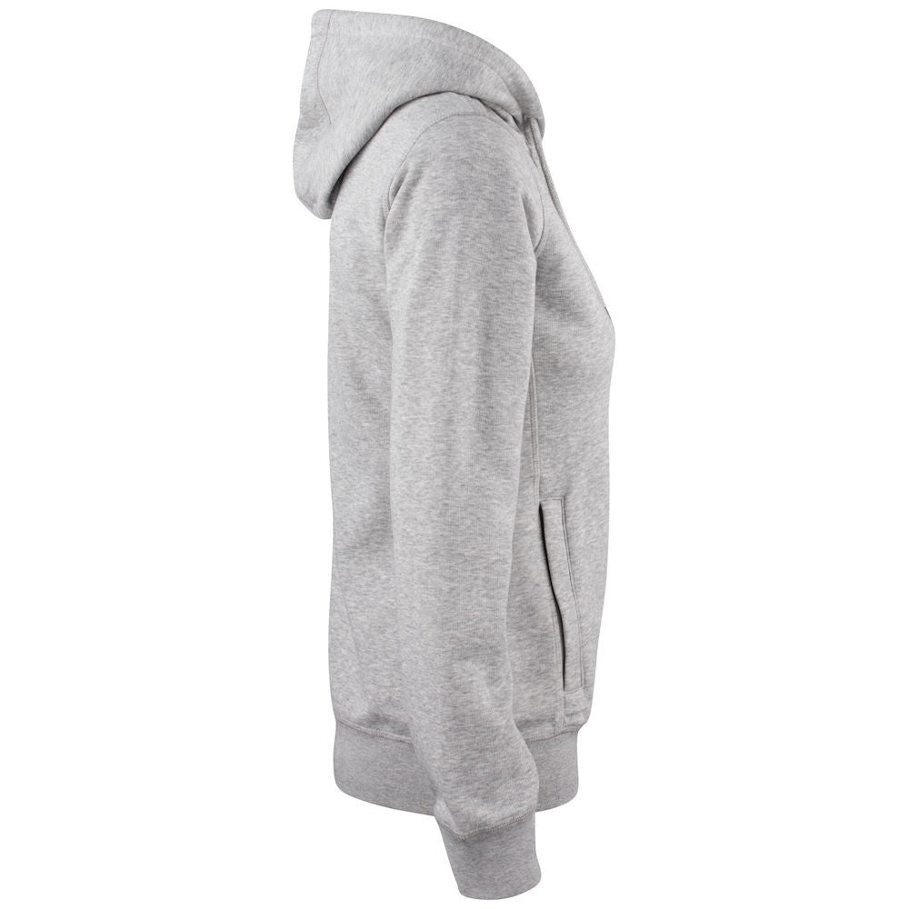 Grey Melange - Side - Clique Womens-Ladies Premium Full Zip Hoodie