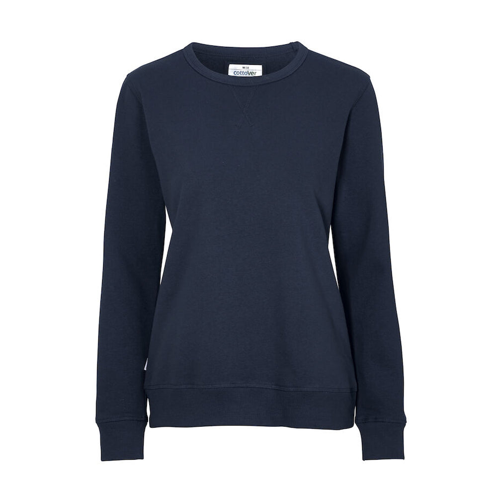 Navy - Pack Shot - Cottover Womens-Ladies Crew Neck Sweatshirt