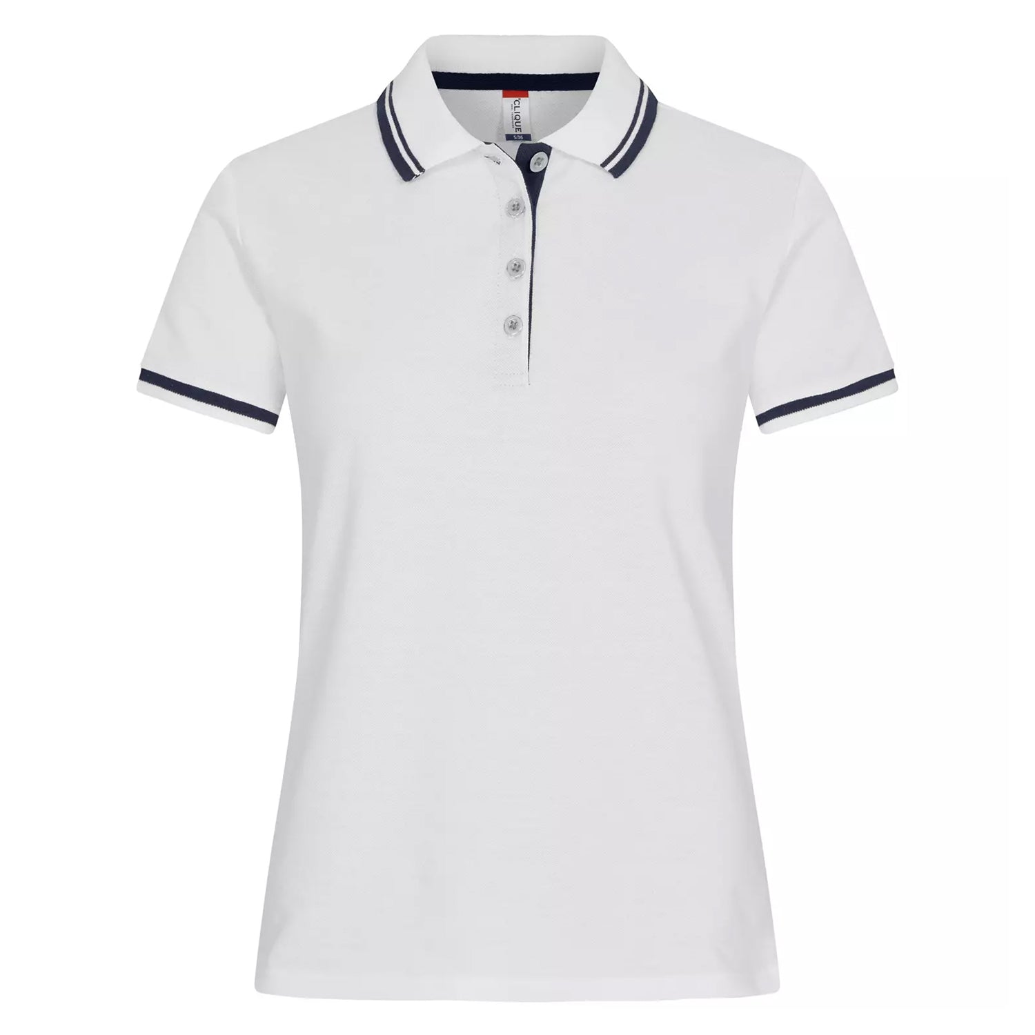 White - Front - Clique Womens-Ladies Astoria Polo Shirt
