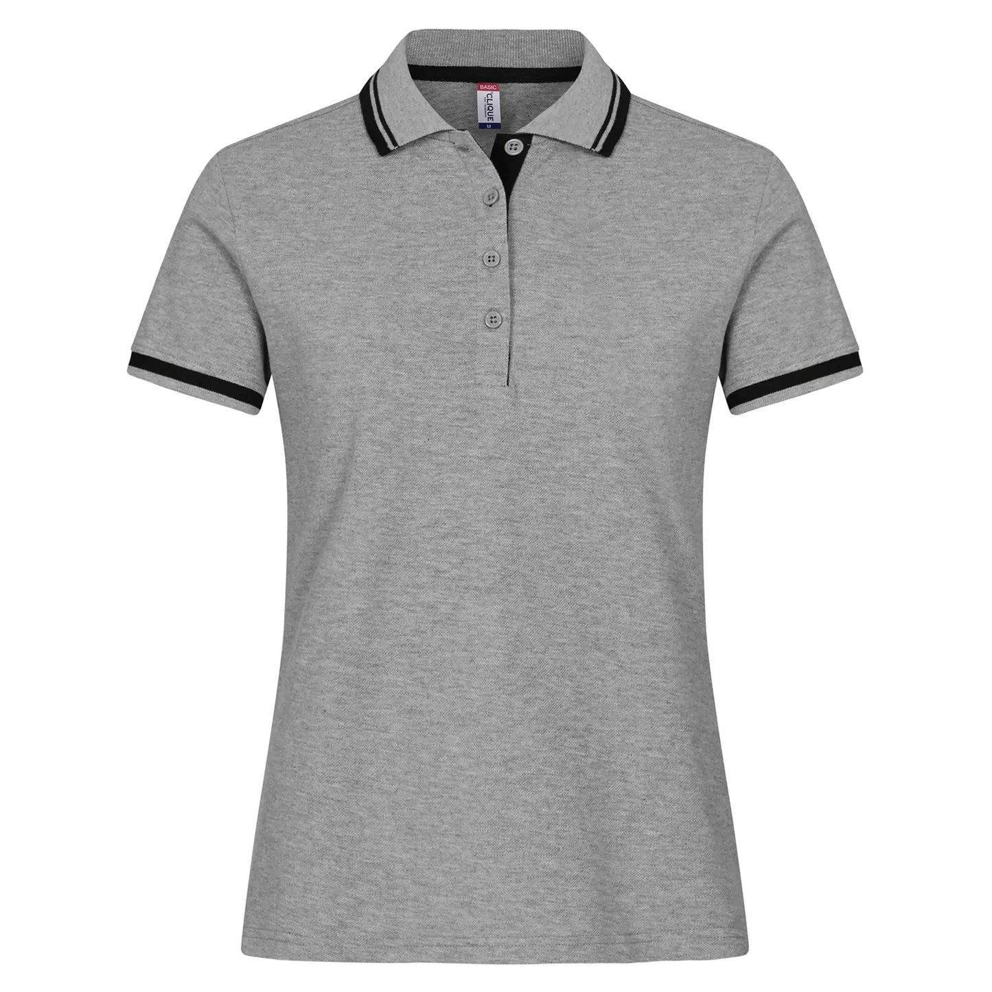 Grey Melange - Front - Clique Womens-Ladies Astoria Polo Shirt