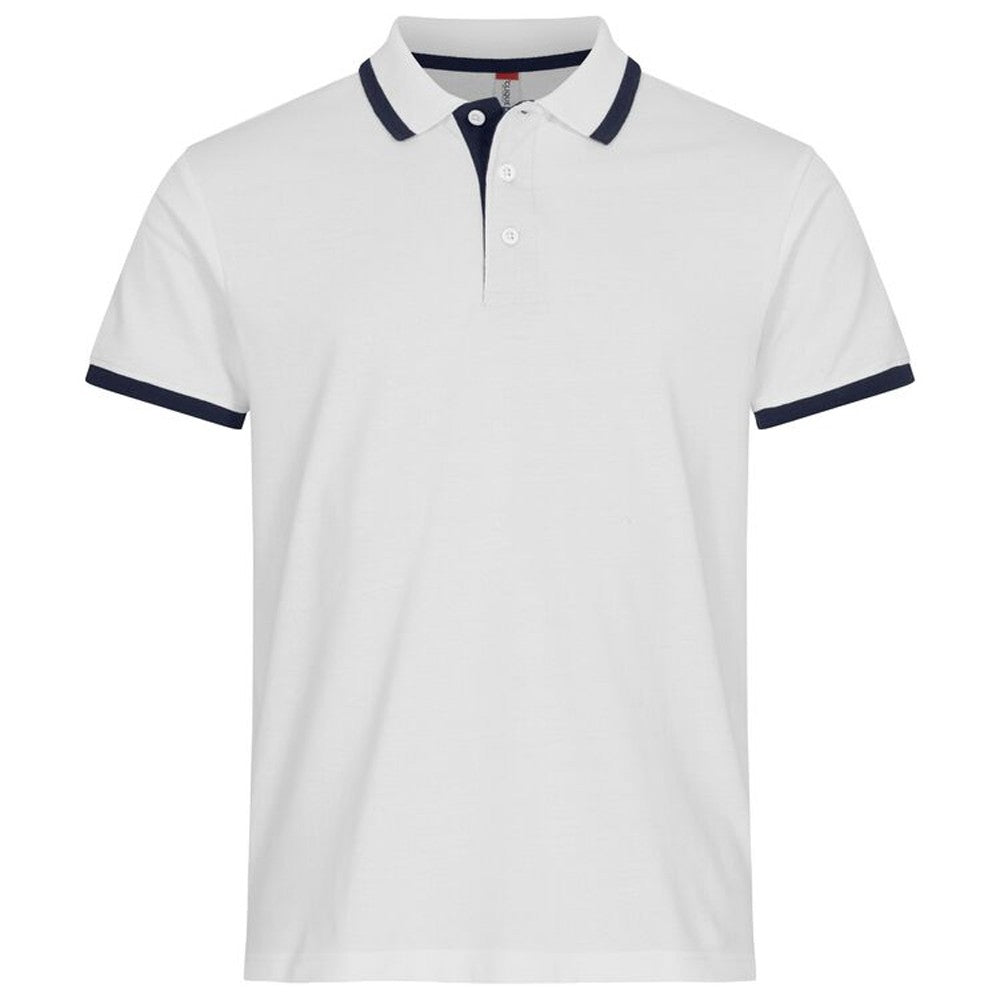 White - Front - Clique Mens Austin Polo Shirt