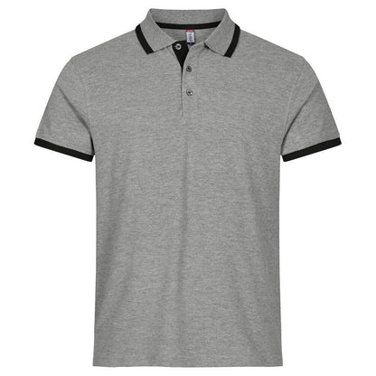 Grey Melange - Front - Clique Mens Austin Polo Shirt