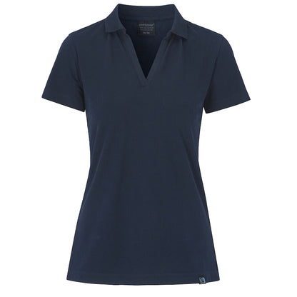 Navy - Front - Cottover Womens-Ladies Pique Stretch Polo Shirt