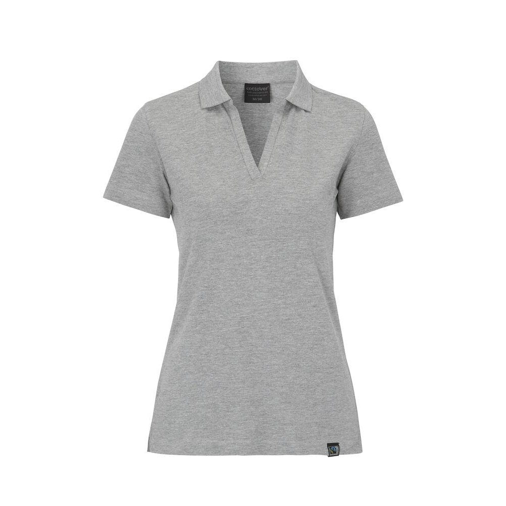 Grey Melange - Front - Cottover Womens-Ladies Pique Stretch Polo Shirt