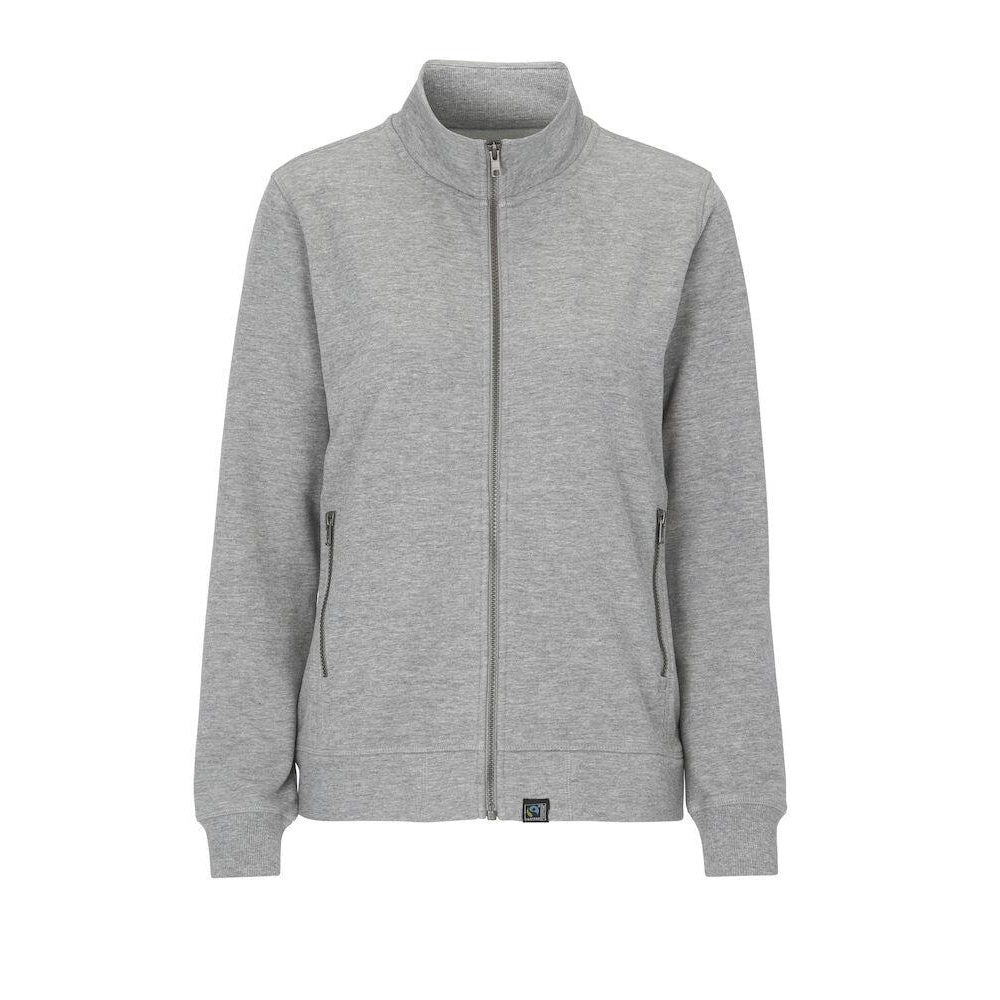 Grey Melange - Front - Cottover Womens-Ladies French Terry Full Zip Jacket