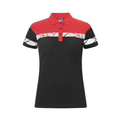 Black-Red - Front - Projob Womens-Ladies Progression Pique Polo Shirt