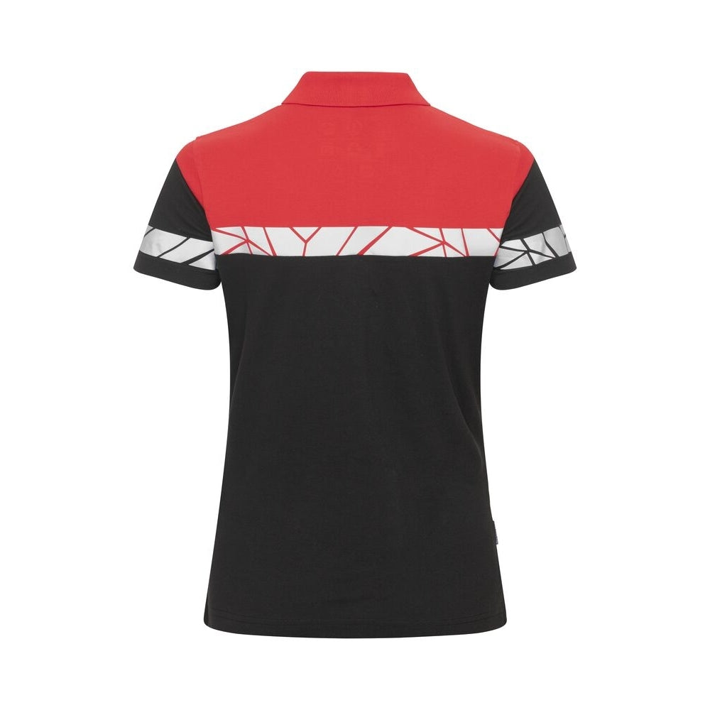 Black-Red - Back - Projob Womens-Ladies Progression Pique Polo Shirt