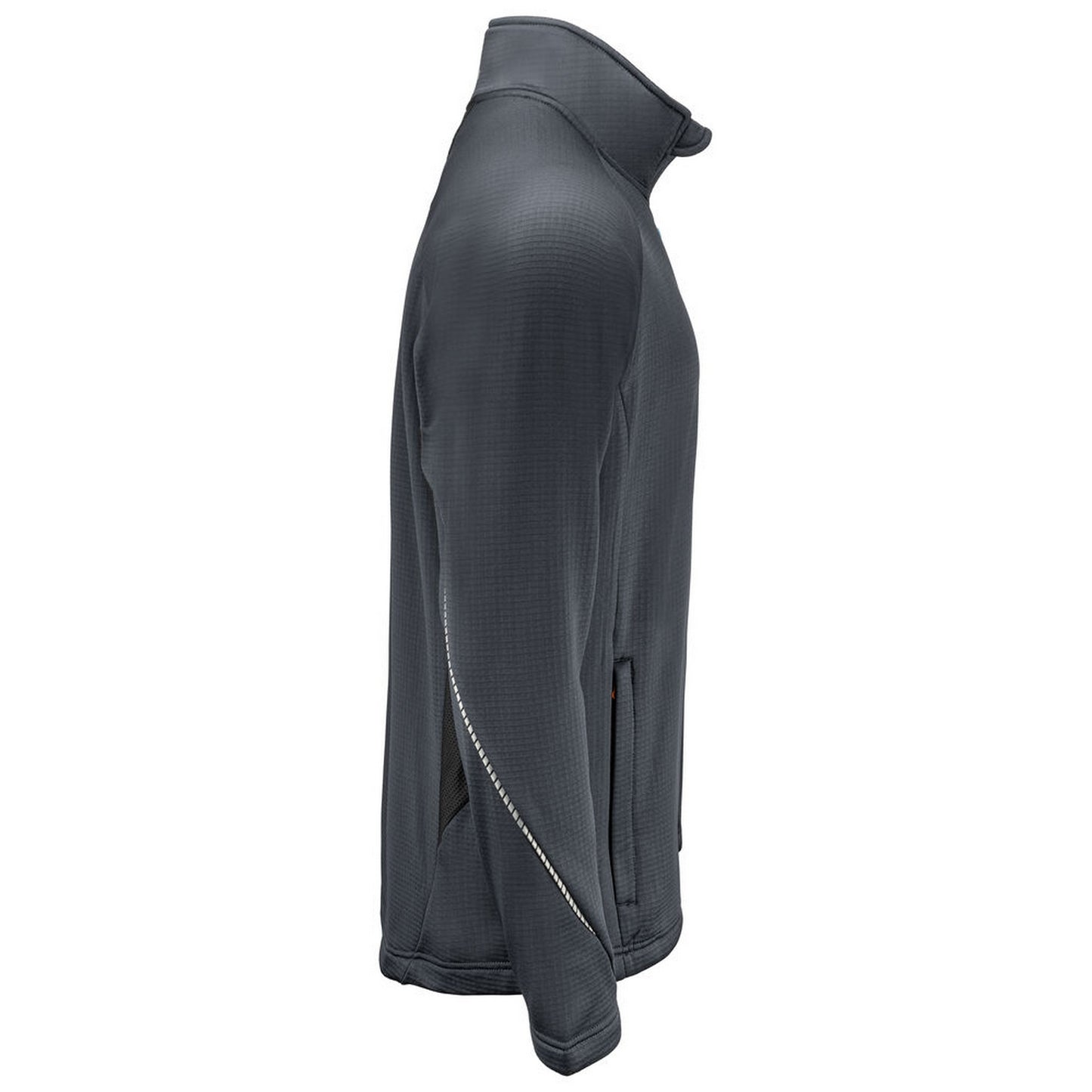 Grey - Side - Projob Mens Microfleece Jacket