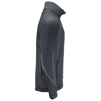 Grey - Side - Projob Mens Microfleece Jacket