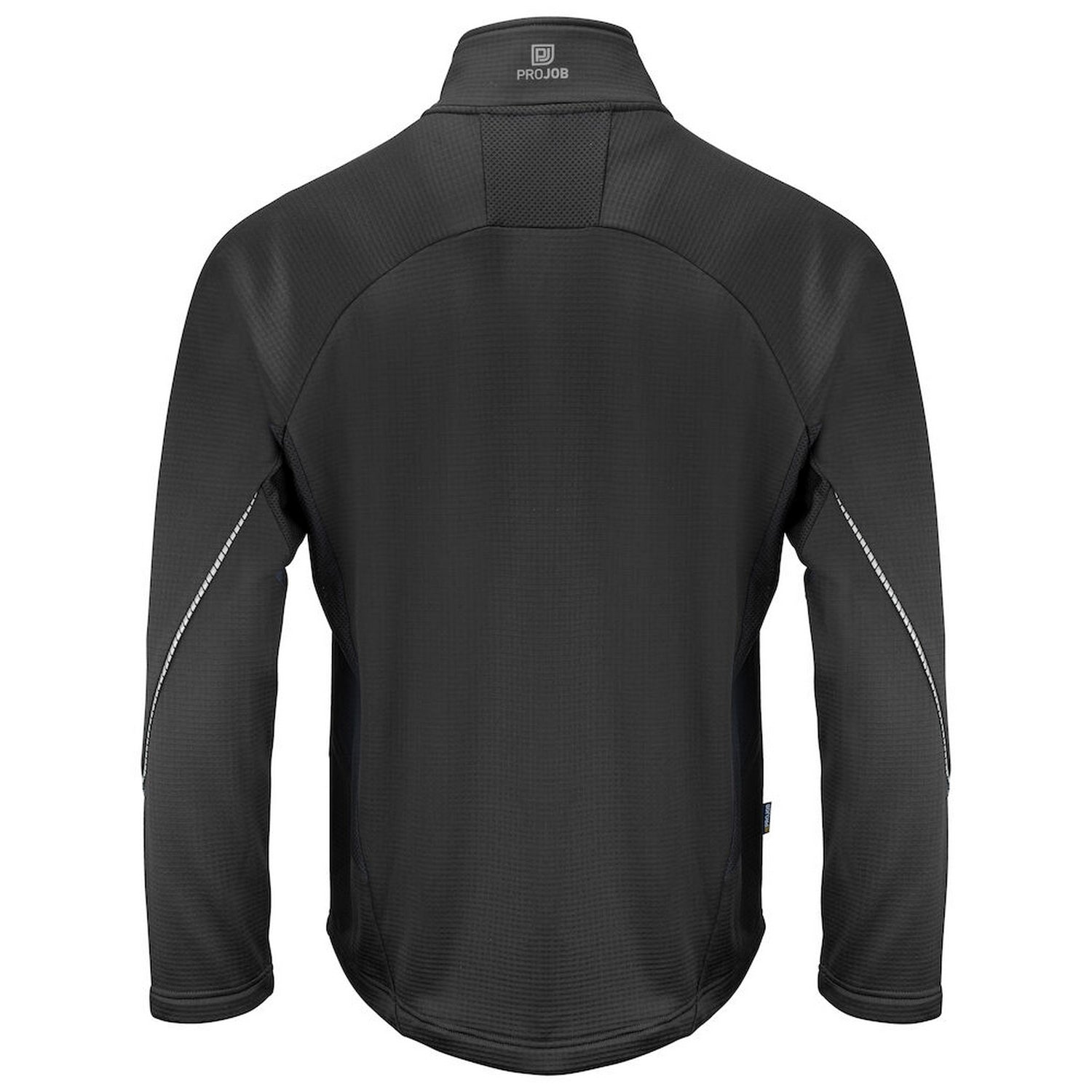 Black - Back - Projob Mens Microfleece Jacket