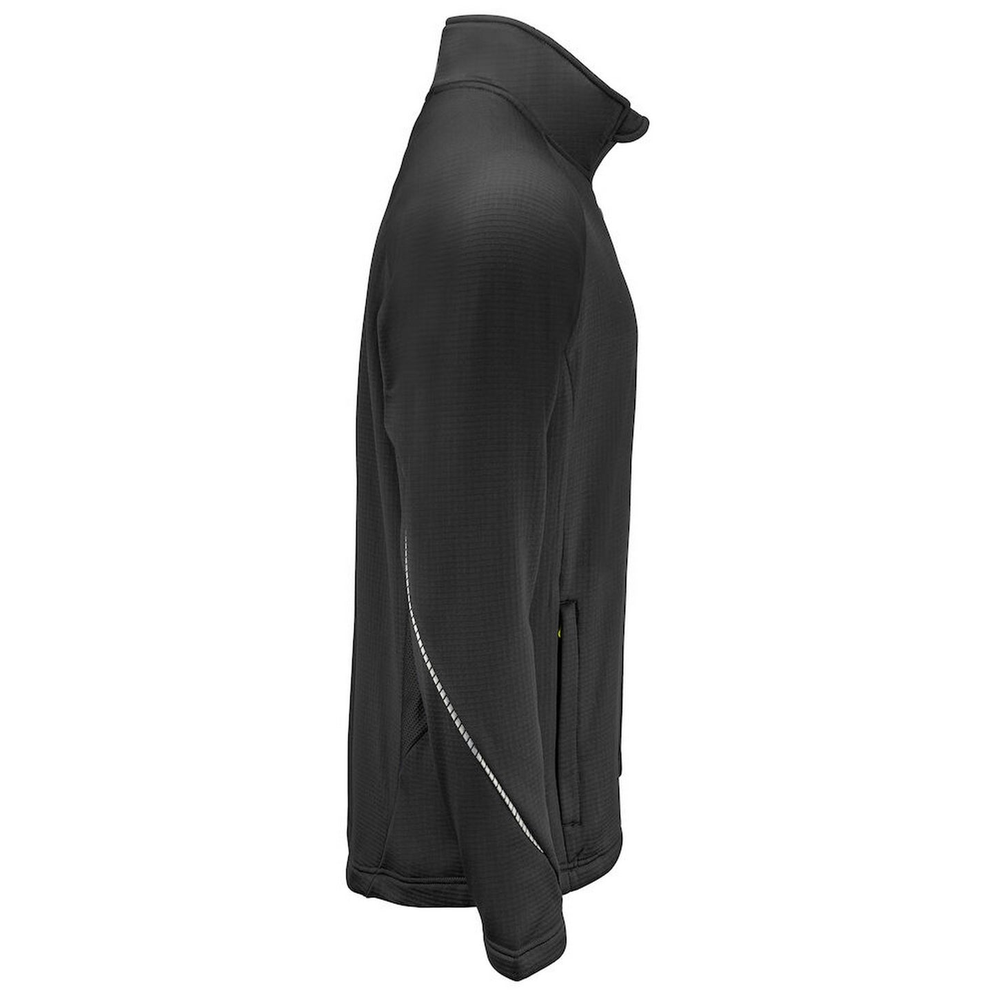 Black - Side - Projob Mens Microfleece Jacket