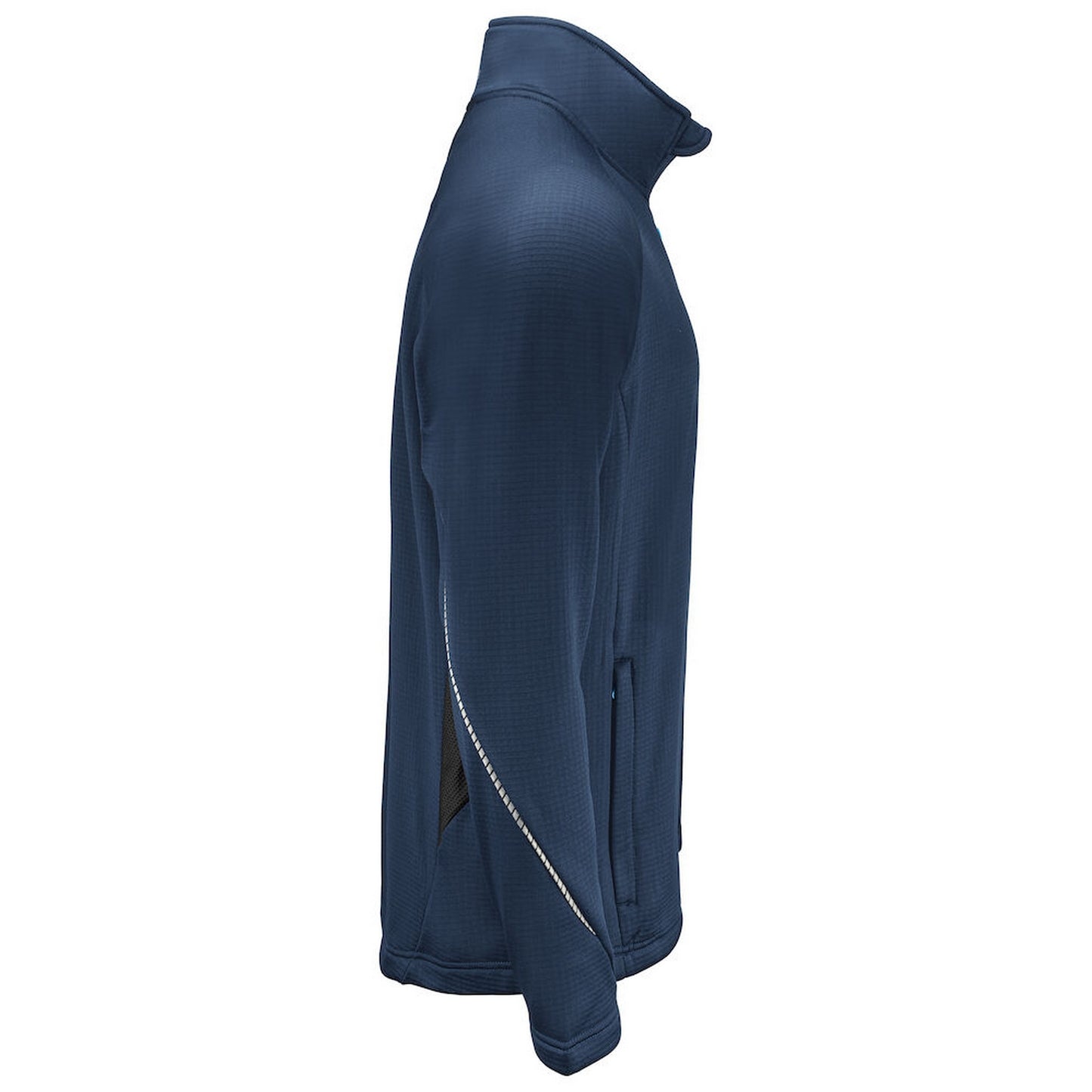 Navy - Side - Projob Mens Microfleece Jacket